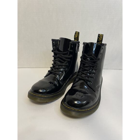 Dr. Martens 1460 J Patent Leather Black Boots Youth 5 Women 7 Doc Martens - Picture 2 of 16
